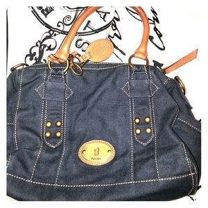 Denim Fossil Satchel